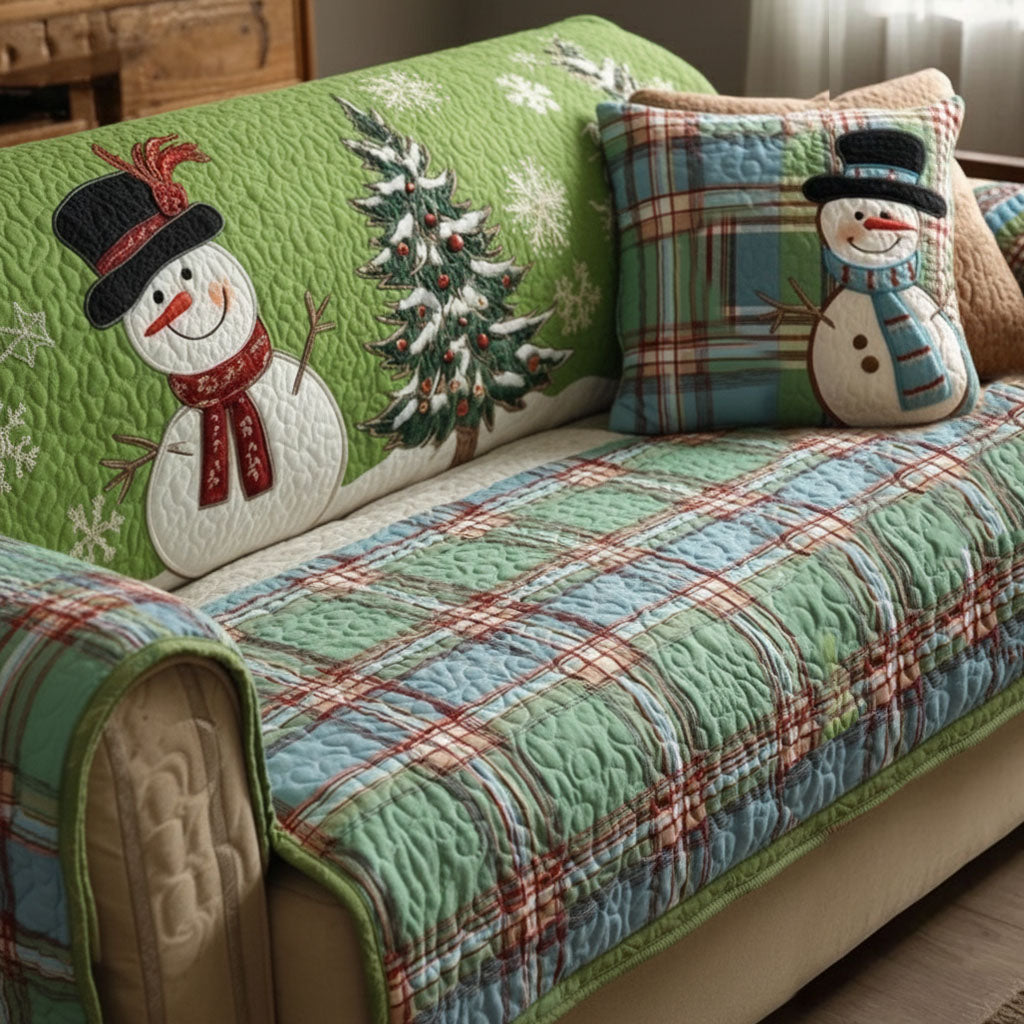 Quilted sofa cover with Christmas pattern NCU0VT340