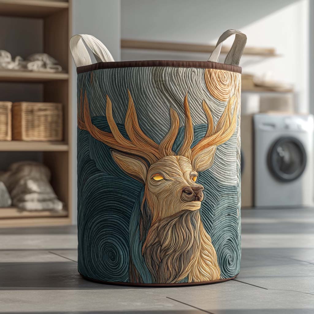 Quilted Laundry Basket — Deer
