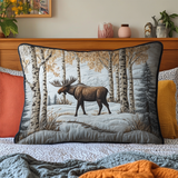 Quilted cushion cover with moose in the path NCU0DK7456