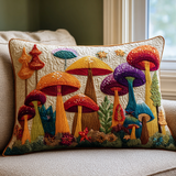 Quilted cushion cover with mushroom garden NCU0DK11037