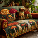 Quilted Sofa Cover Forest of Mushrooms