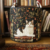 Quilted laundry basket with a cosy cat NCU0QN034