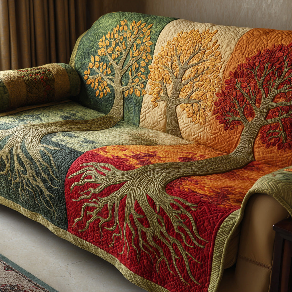 Quilted Sofa Cover Tree of Life – Soft to the Touch