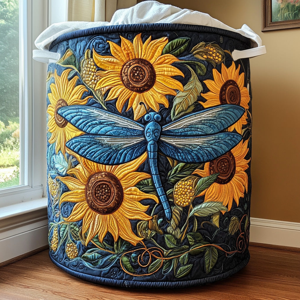 Quilted Laundry Basket with Dragonfly NCU0QN022