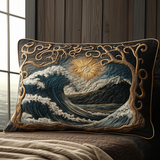 Quilted cushion cover with ocean waves NCU0DV5663