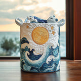 Quilted Laundry Basket — Ocean
