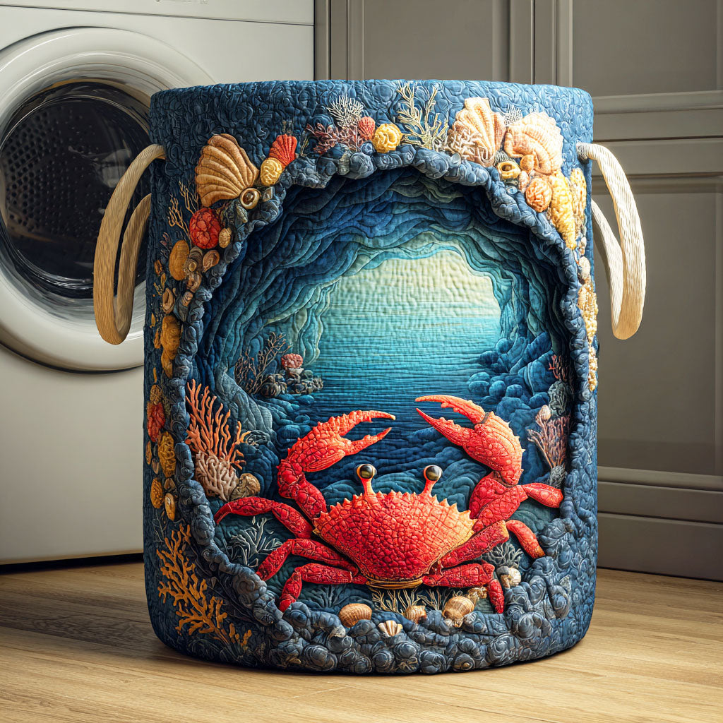 Quilted laundry basket with marine motif NCU0QN043