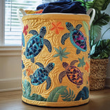 Quilted laundry basket with sea turtle NCU0QN024