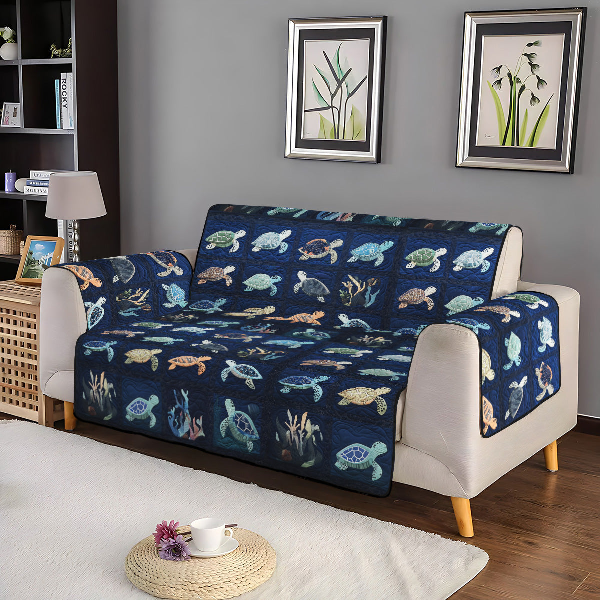 Quilted Sofa Cover Adventure by the Waves