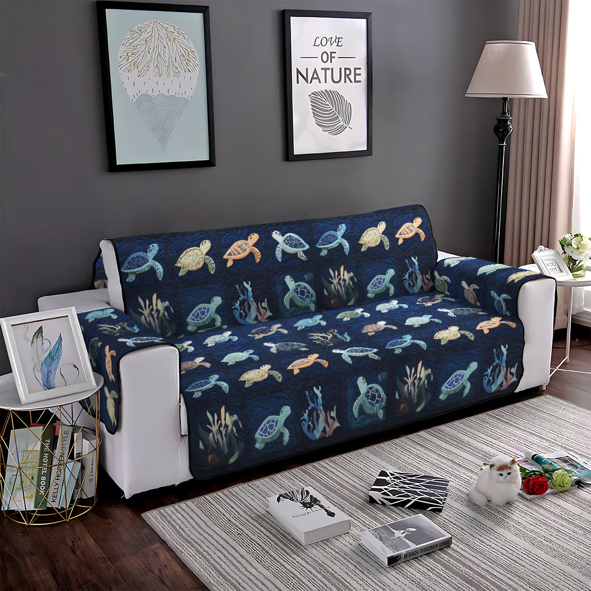 Quilted Sofa Cover Adventure by the Waves