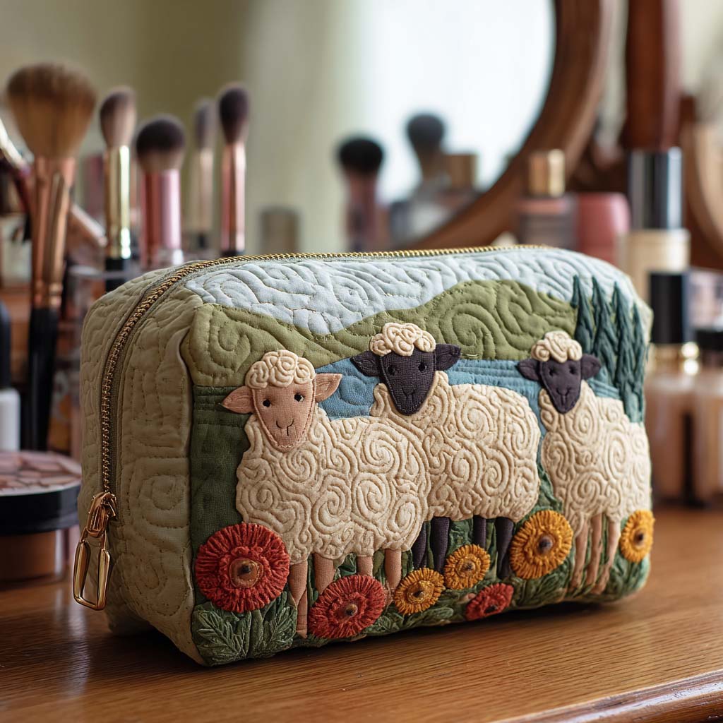 Quilted beauty case with sheep NCU0VT287