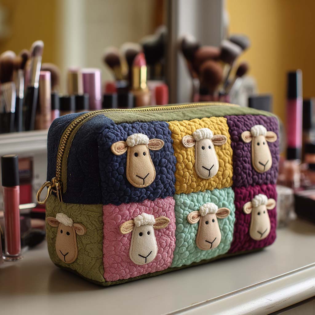 Quilted beauty case with sheep NCU0VT287