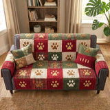 Quilted Sofa Cover Paws in Celebration