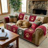 Quilted sofa cover with Christmas paws NCU0TV870