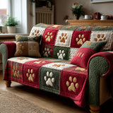 Quilted Sofa Cover with Paw Prints NCU0VT342
