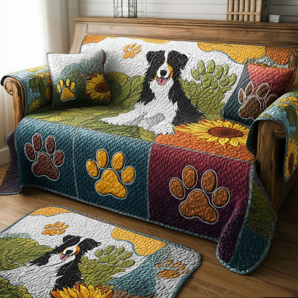 Quilted Sofa Cover with Paw Prints NCU0VT363