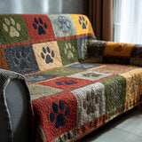 Quilted Sofa Cover with Paws – Non-Slip