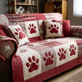 Quilted Sofa Cover Love Paws