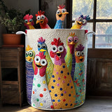 Quilted Laundry Basket — Parade of Chickens