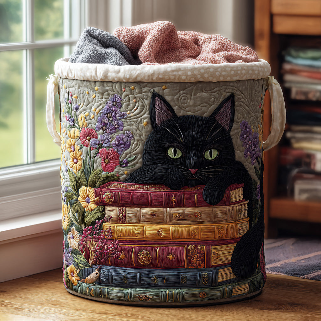Quilted Cat-Shaped Laundry Basket NCU0QN014