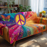 Quilted sofa cover with rainbow garden NCU0XD1256