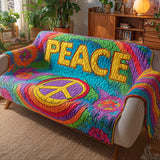 Quilted Sofa Cover in Hippie Style – Non-Slip