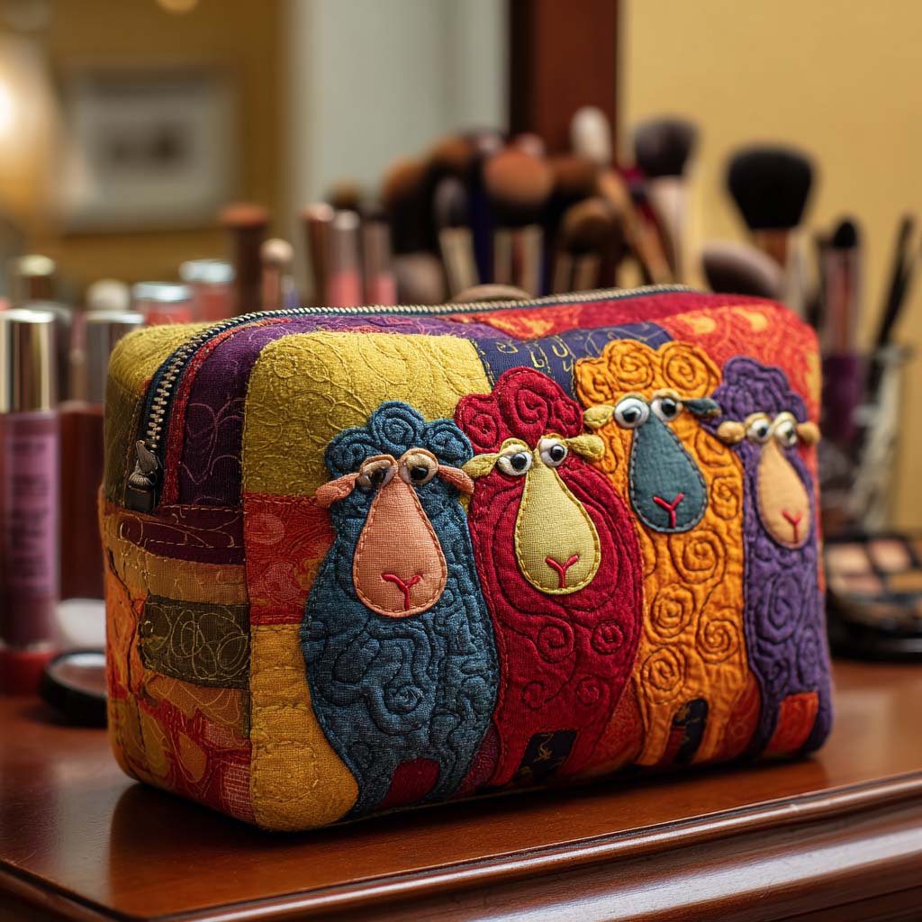 Quilted beauty case with sheep NCU0VT287