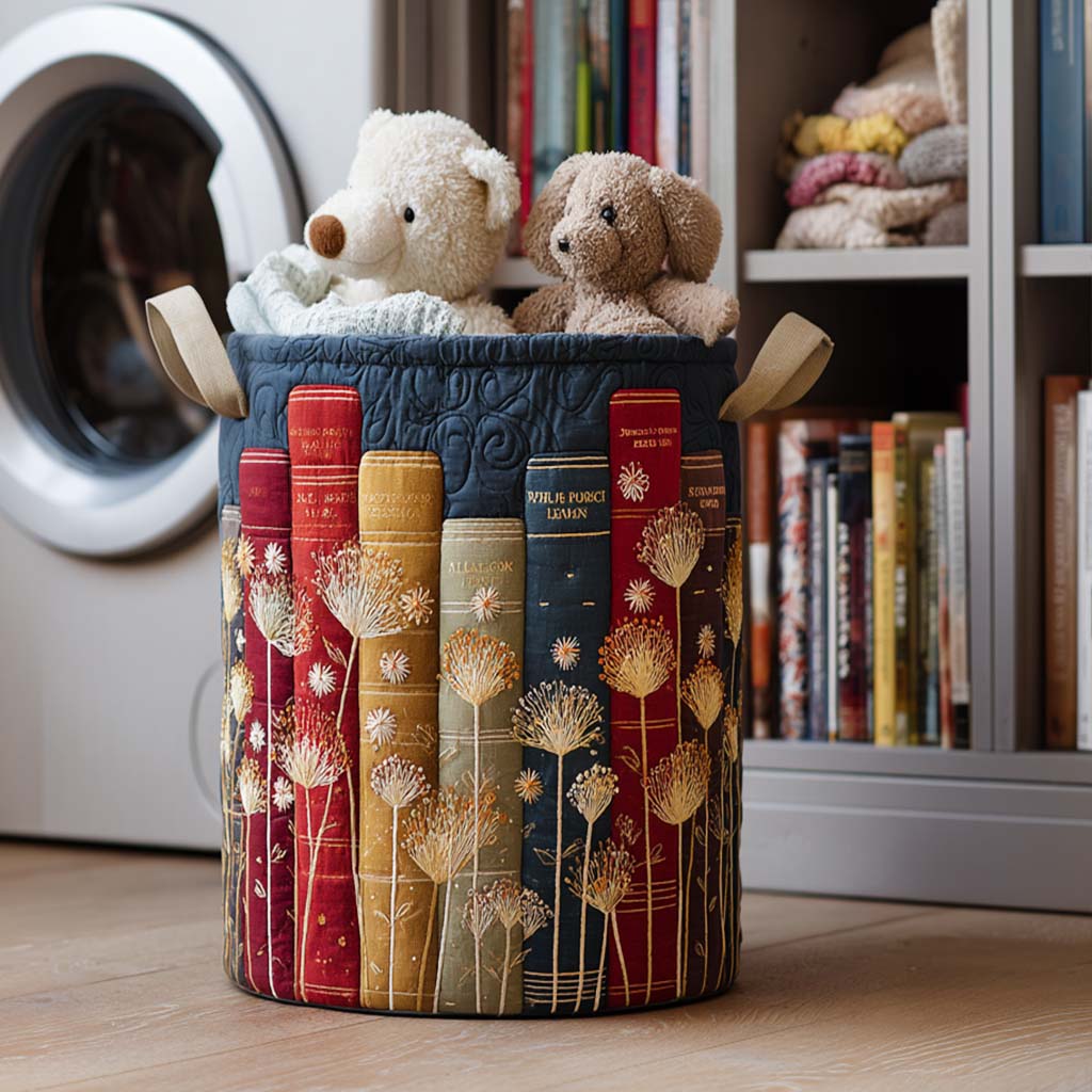 Quilted Laundry Basket — Floral Pattern