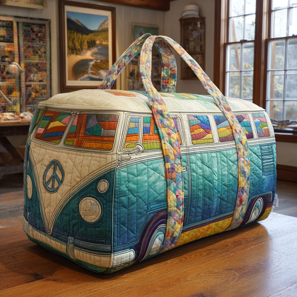 Quilted Travel Bag with Hippie Van NCU0VT250