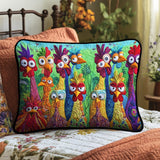 Quilted cushion cover with vibrant rooster NCU0PT8455