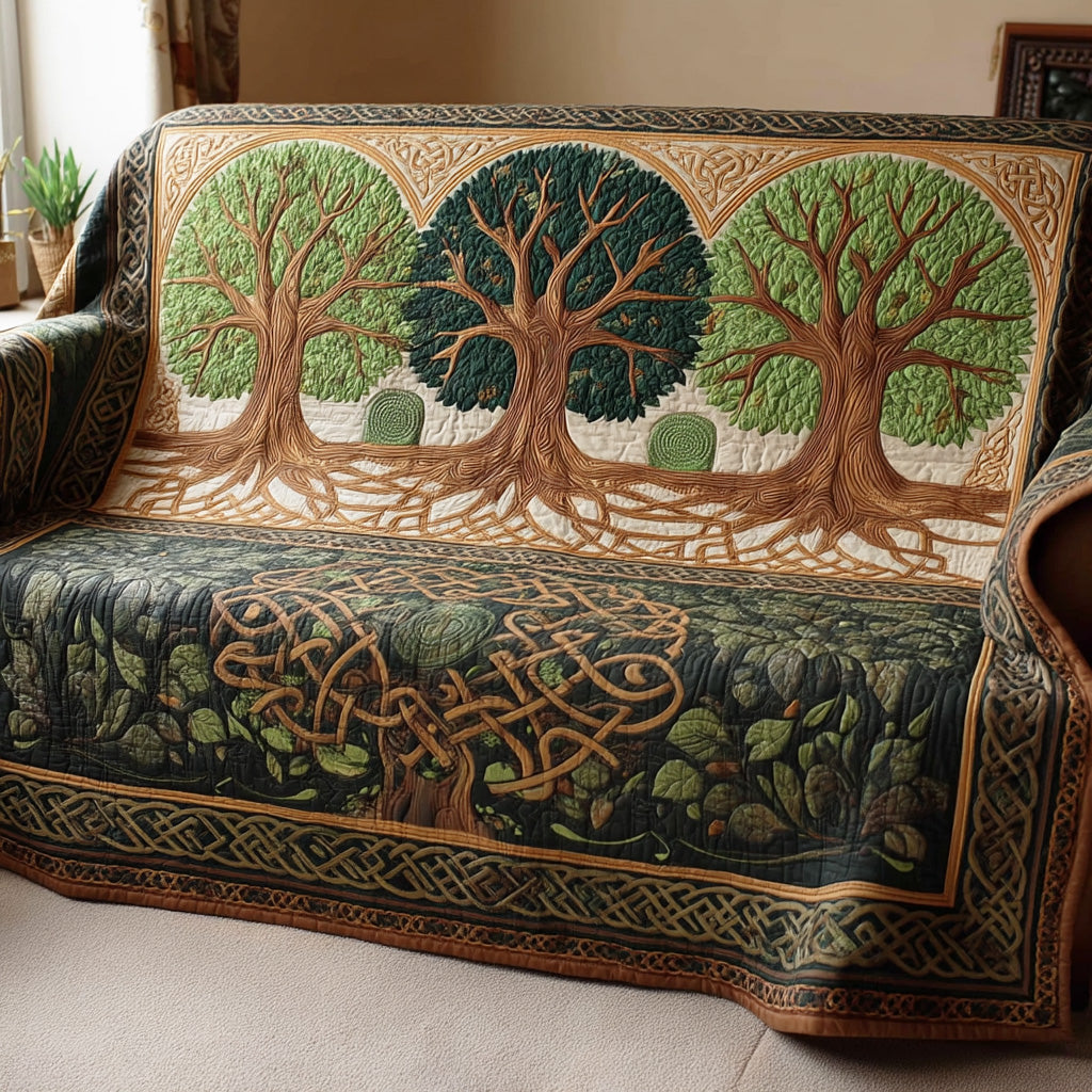Quilted Sofa Cover with Tree of Life NCU0VT370