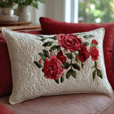 Quilted cushion cover with roses and hearts NCU0PT11256