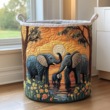 Quilted Laundry Basket — Rustic Elephant