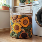 Padded laundry basket with sunflowers NCU0DDK554