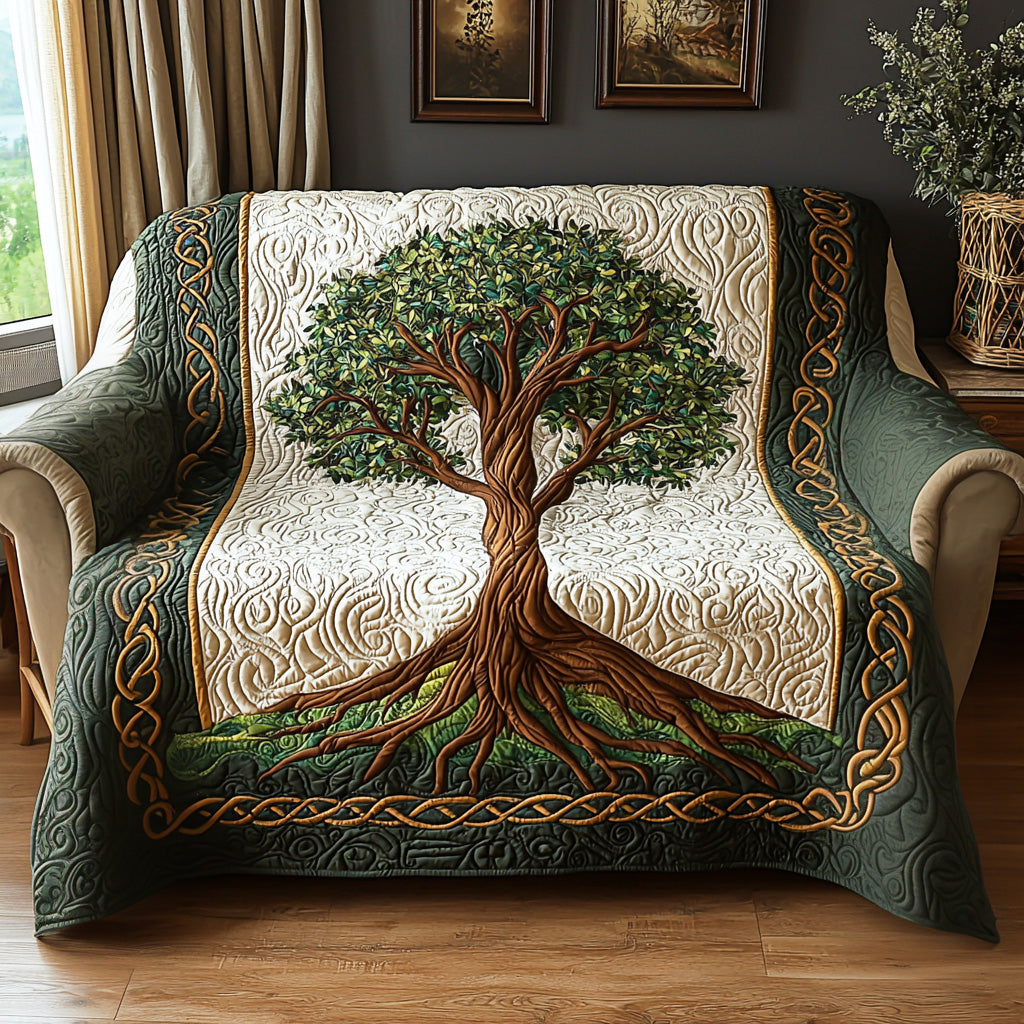Quilted Sofa Cover with Tree of Life NCU0VT370
