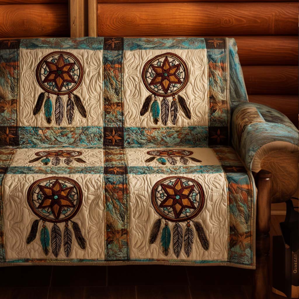 Quilted sofa cover with decorative pattern NCU0VT284