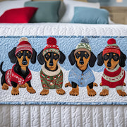 Christmas Quilted Dachshund Bed Cover NCU0TH3542