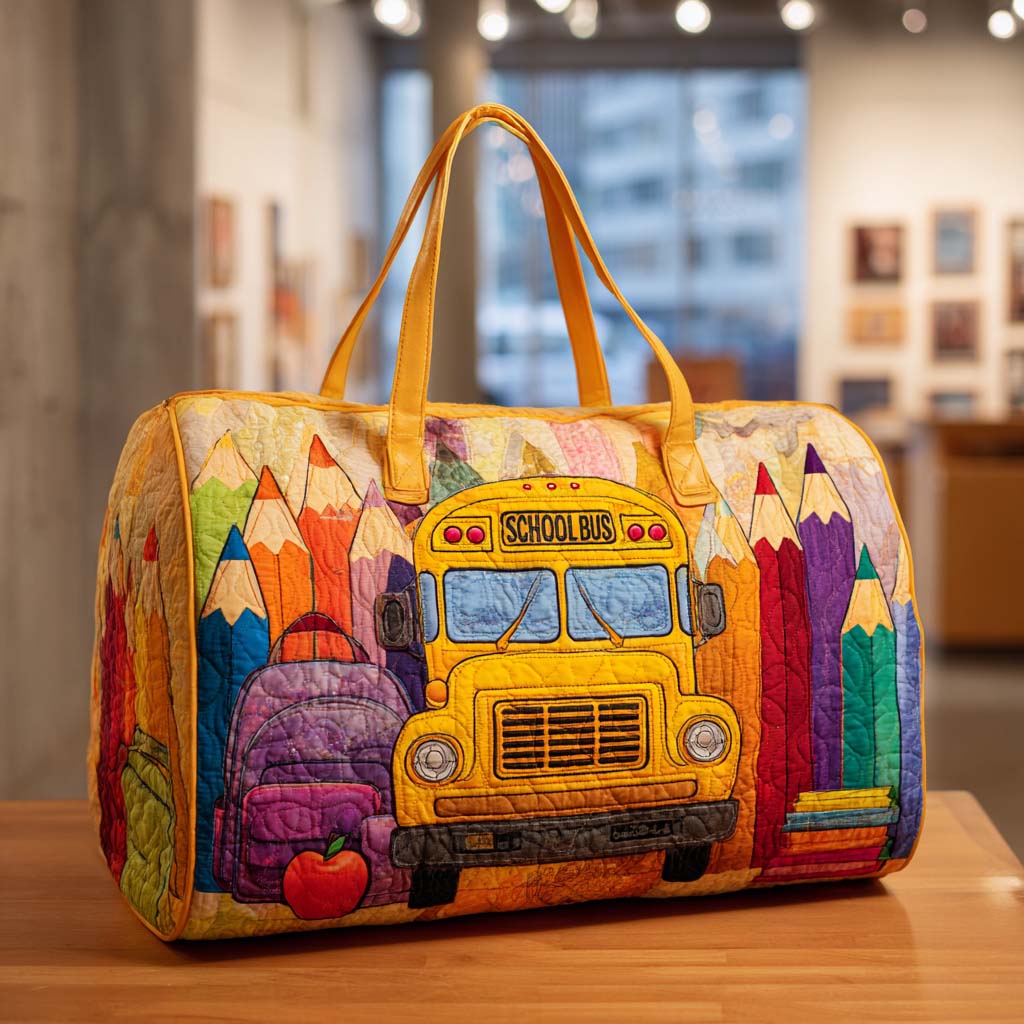 Quilted shoulder bag with school pattern NCU0VT243
