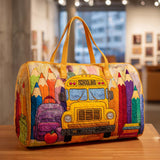 Quilted shoulder bag with school pattern NCU0VT243