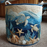 Quilted laundry basket with marine pattern NCU0PTT704