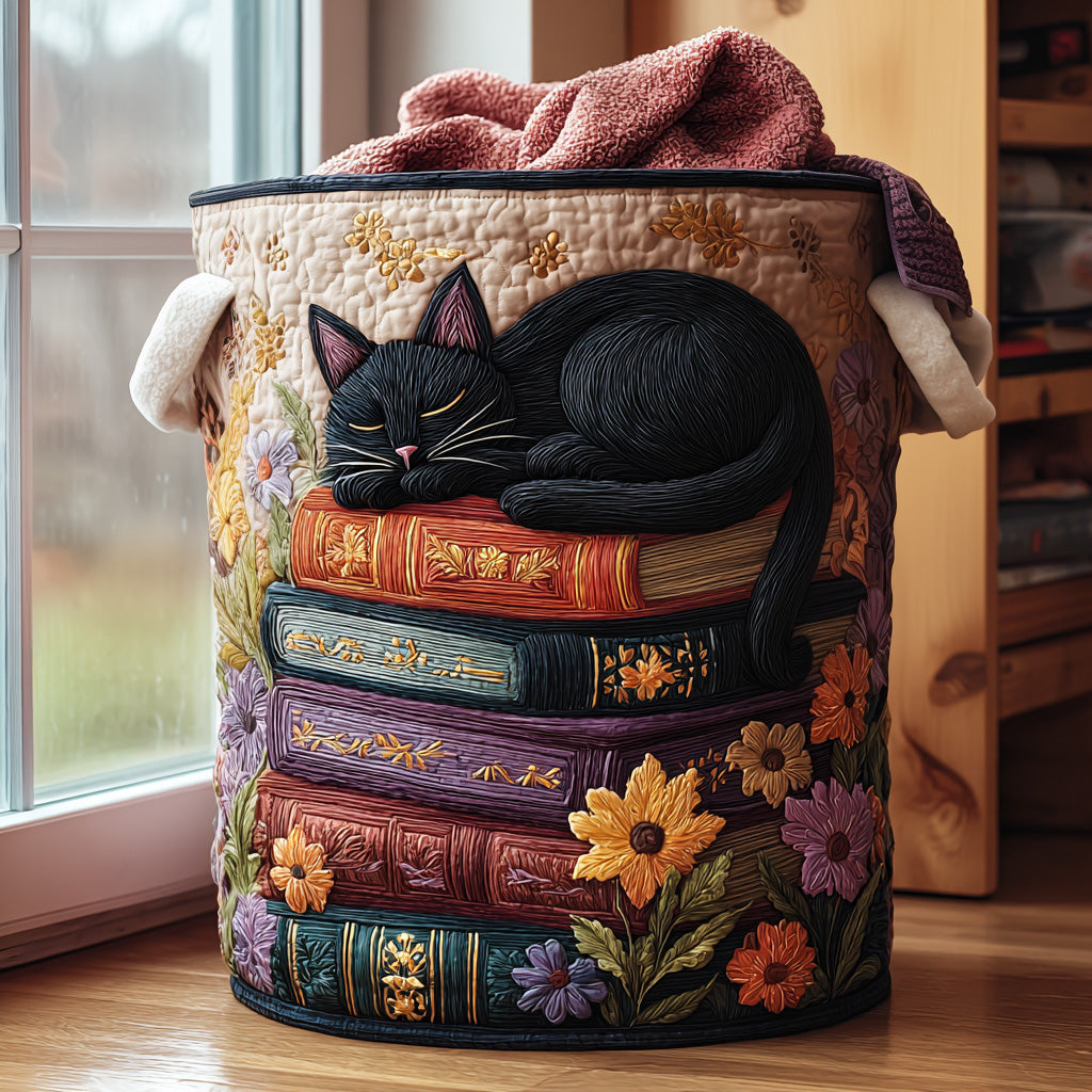 Quilted Cat-Shaped Laundry Basket NCU0QN014