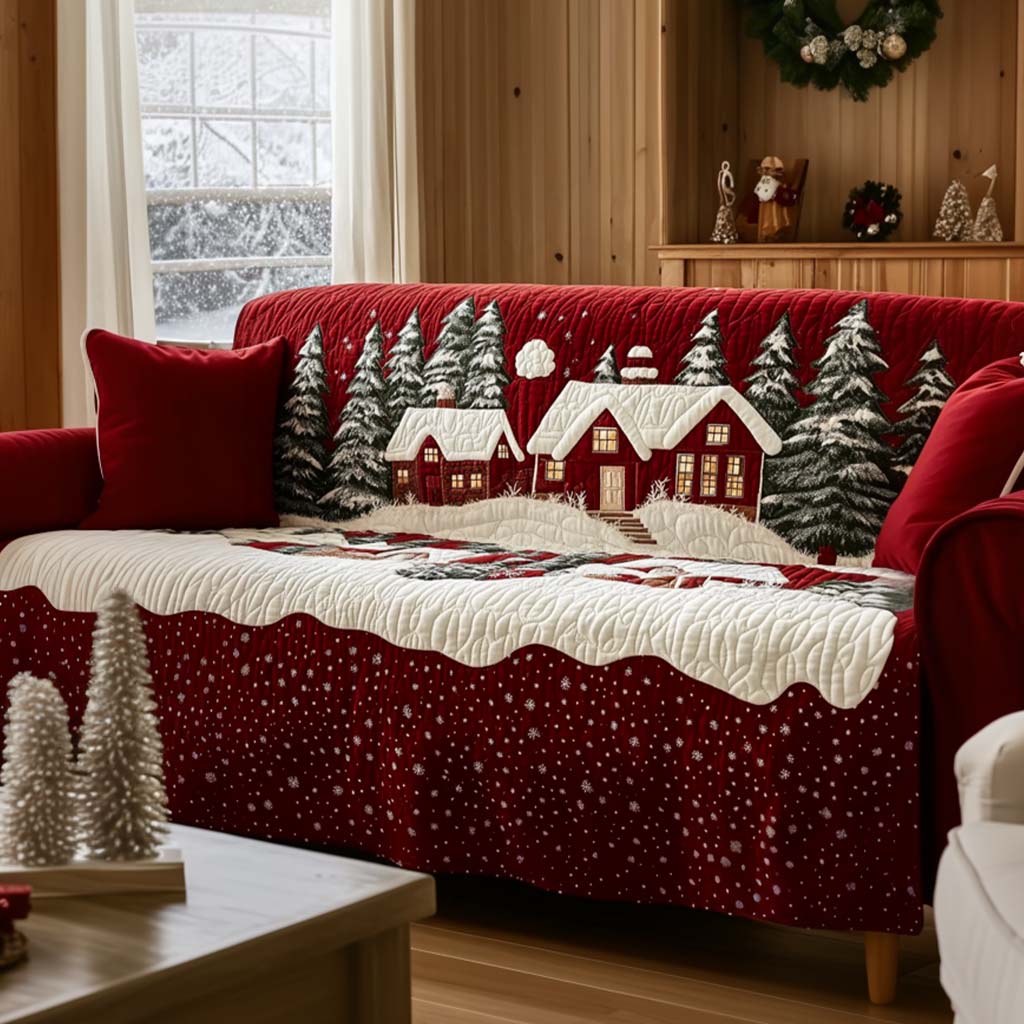Quilted Sofa Cover Friends in the Snow