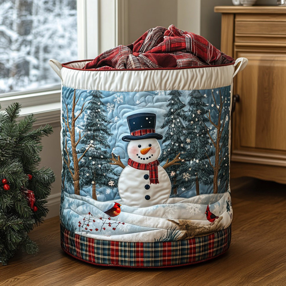 Quilted Laundry Basket — Christmas