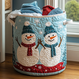 Quilted laundry basket with snowman NCU0DDK1070