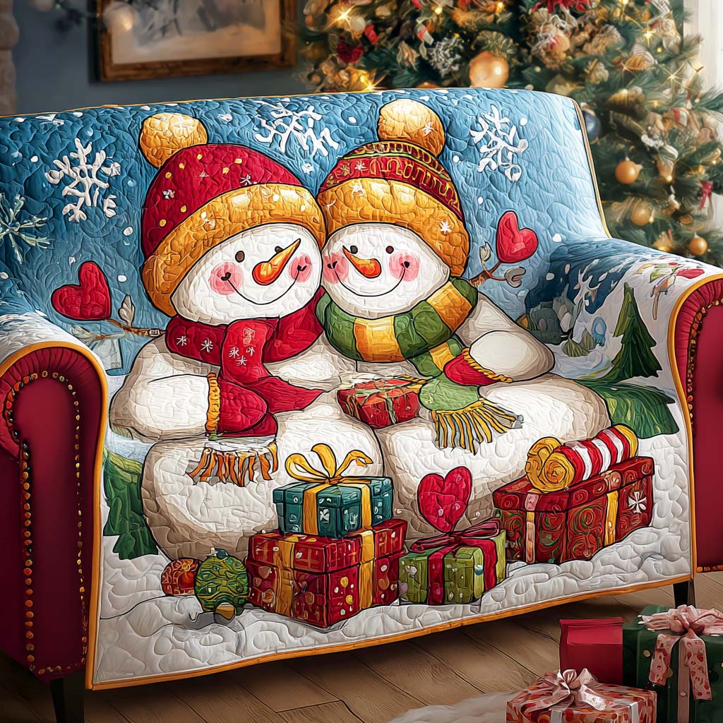 Quilted sofa cover with Christmas pattern NCU0VT325