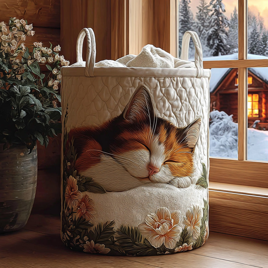 Quilted Cat-Shaped Laundry Basket NCU0QN041