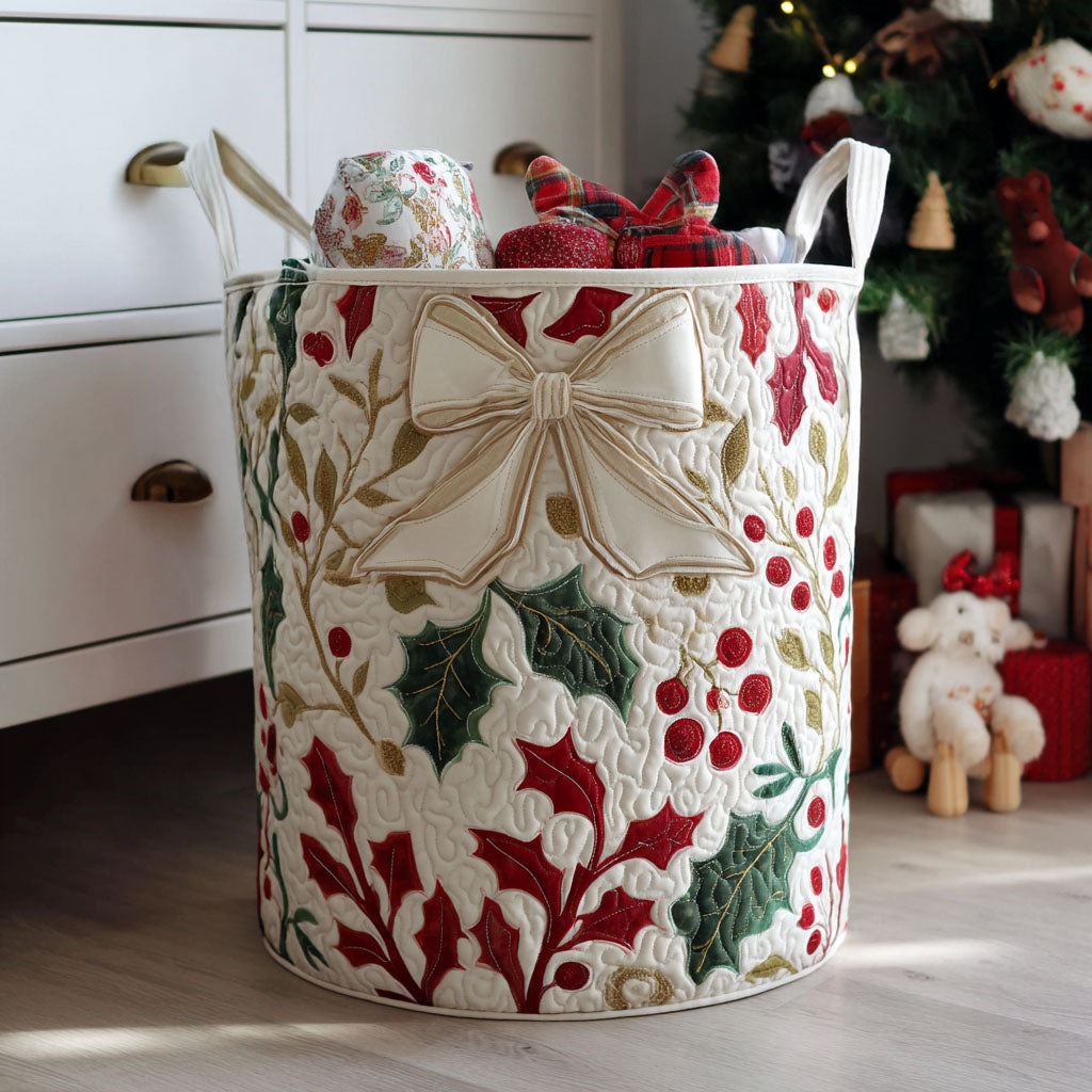 Quilted laundry basket with Christmas design NCU0QN032