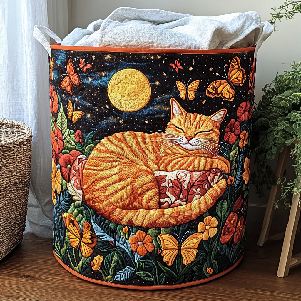 Quilted Cat-Shaped Laundry Basket NCU0QN017