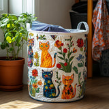 Quilted Laundry Basket — Cuddly Cats