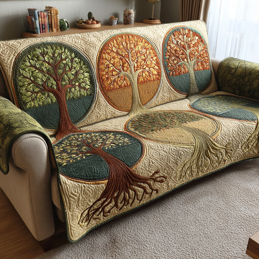 Quilted Sofa Cover with Tree of Life NCU0VT370
